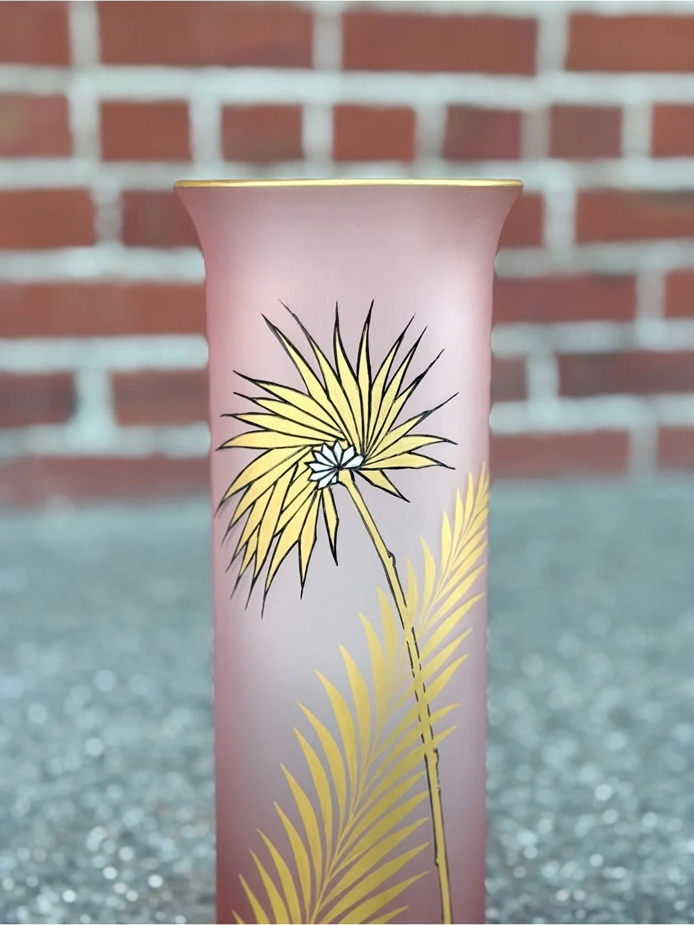 Vintage Womar Glass Vase- 12x4”